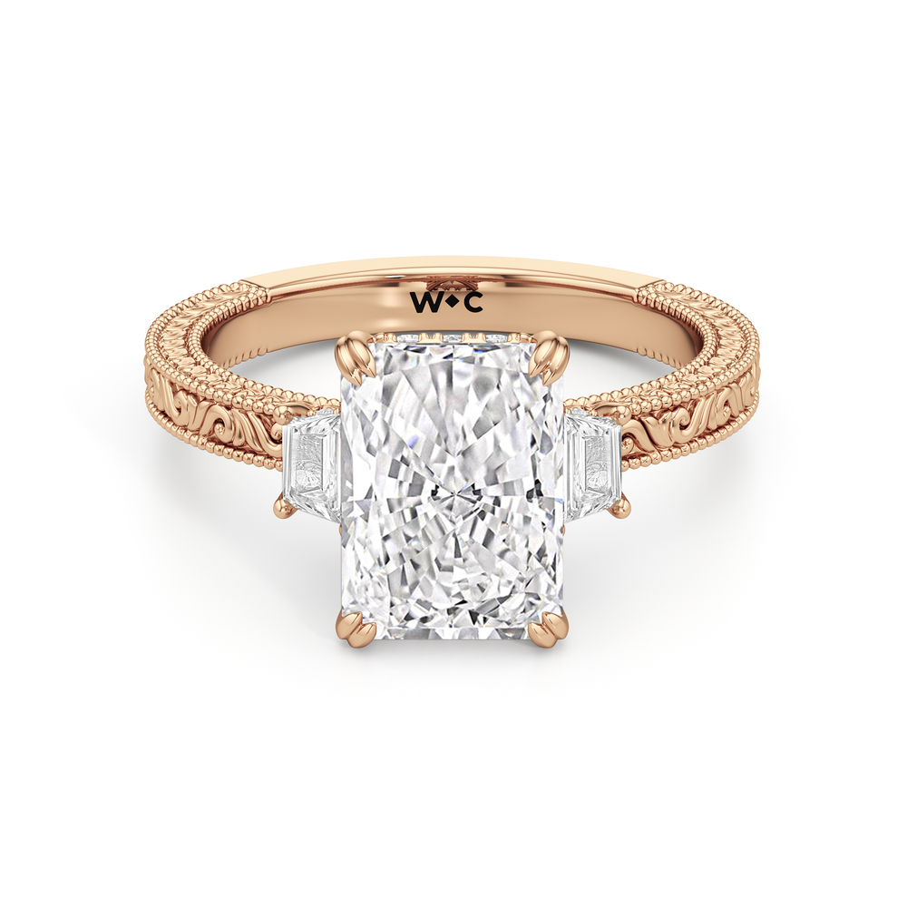 1503998-Engagement Ring with Radiant Cut Diamond in 14KT Rose Gold view 1
