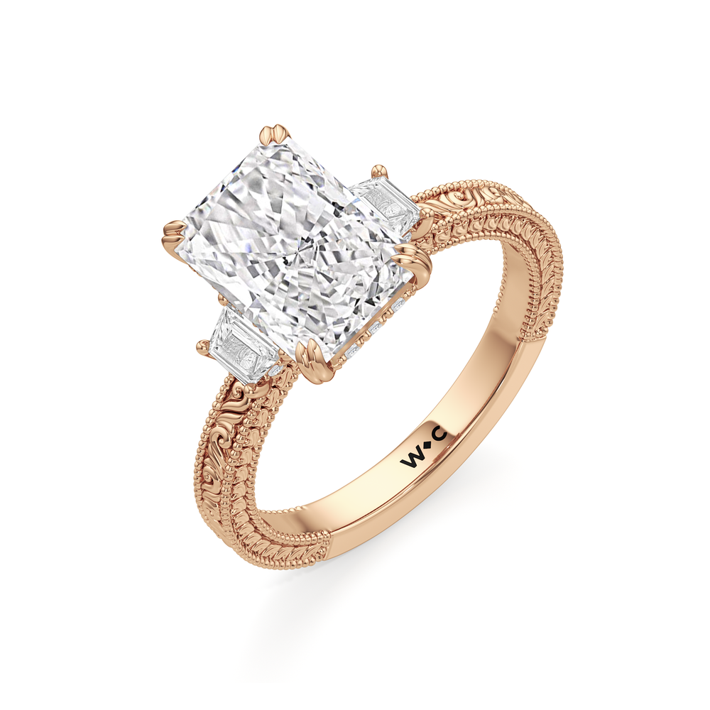 1503998-Engagement Ring with Radiant Cut Diamond in 14KT Rose Gold view 5
