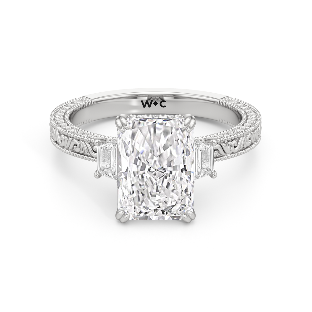 1503998-Engagement Ring with Radiant Cut Diamond in 14KT White Gold view 1
