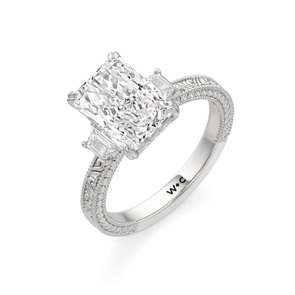 1503998-Engagement Ring with Radiant Cut Diamond in 14KT White Gold view 5
