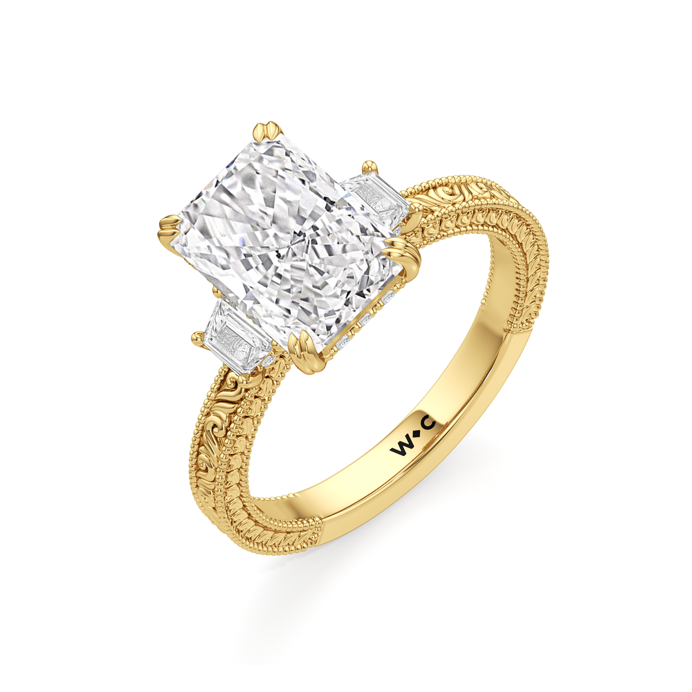 1503998-Engagement Ring with Radiant Cut Diamond in 14KT Yellow Gold view 5
