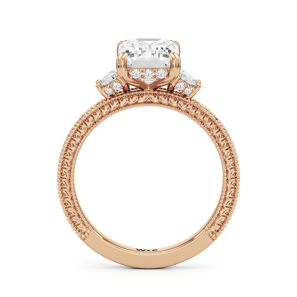 1503999-Engagement Ring with Emerald Cut Diamond in 14KT Rose Gold view 4
