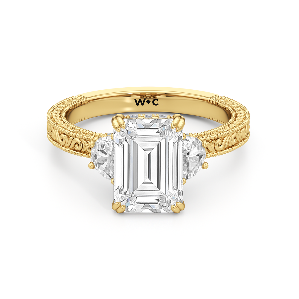 1503999-Engagement Ring with Emerald Cut Diamond in 14KT Yellow Gold view 1
