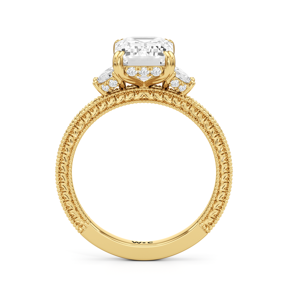 1503999-Engagement Ring with Emerald Cut Diamond in 14KT Yellow Gold view 4
