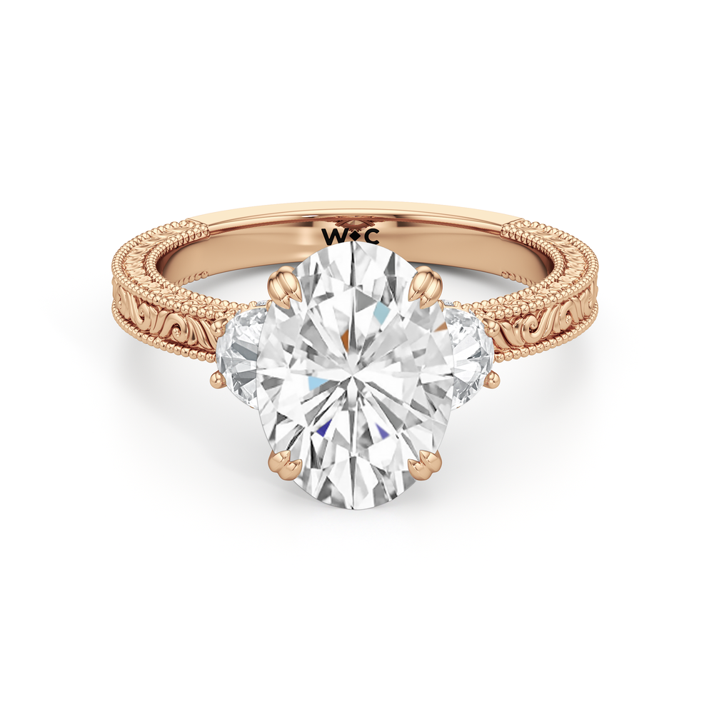 1503999-Engagement Ring with Oval Cut Diamond in 14KT Rose Gold view 1
