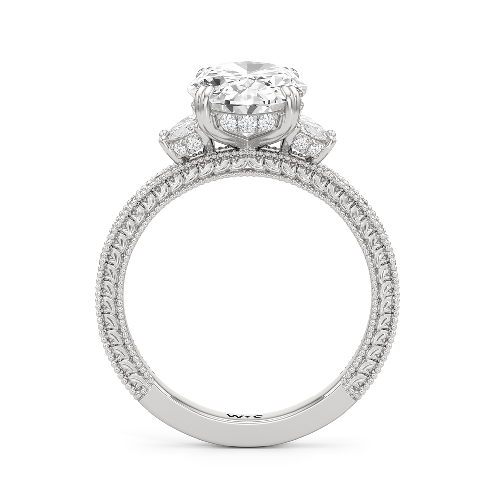 1503999-Engagement Ring with Oval Cut Diamond in 14KT White Gold view 4
