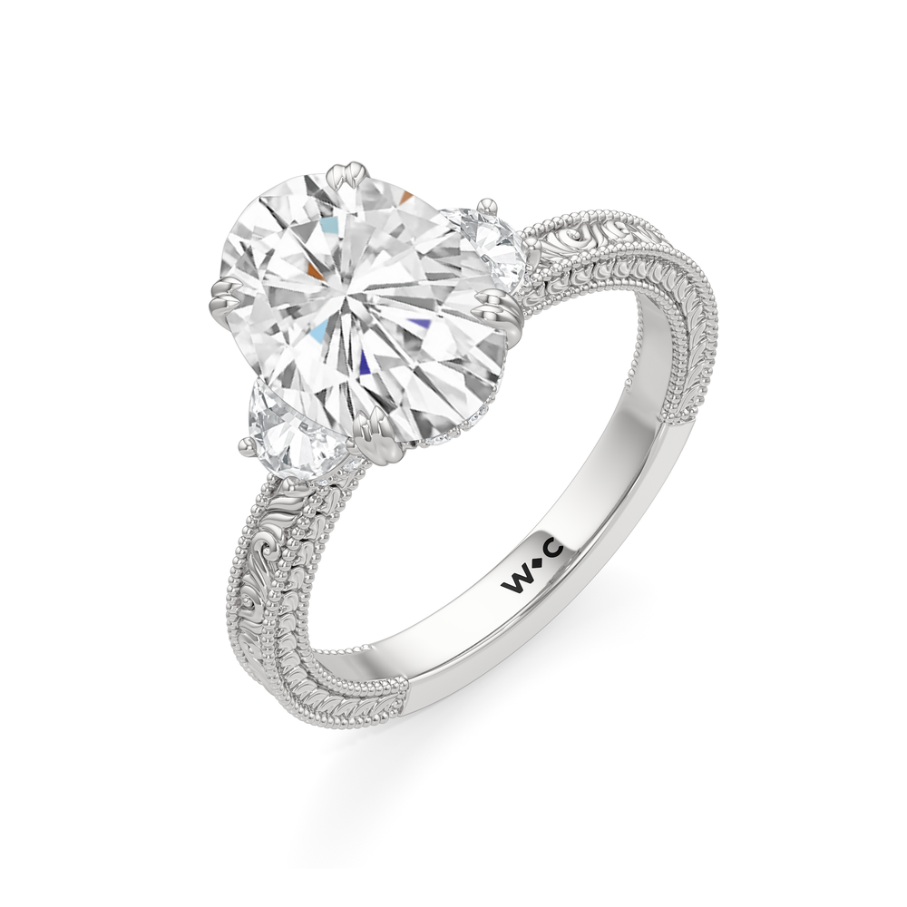 1503999-Engagement Ring with Oval Cut Diamond in 14KT White Gold view 5

