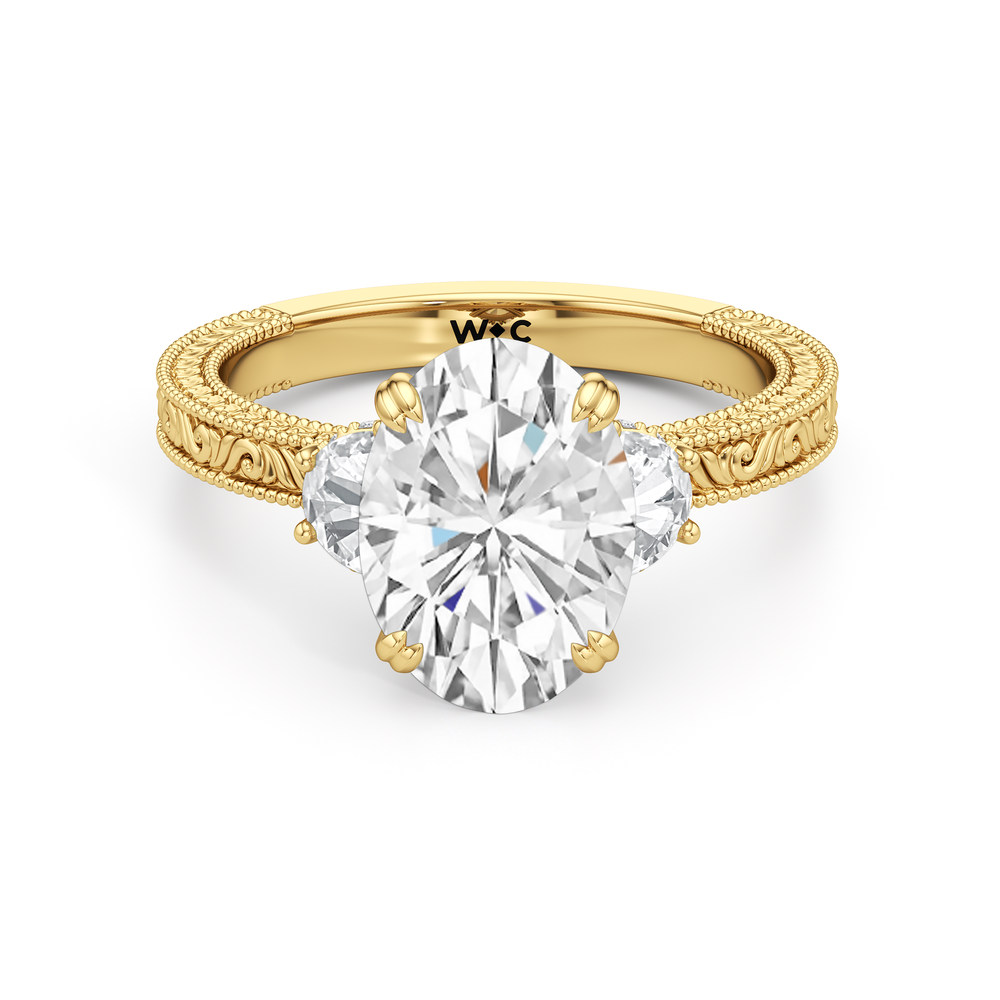 1503999-Engagement Ring with Oval Cut Diamond in 14KT Yellow Gold view 1
