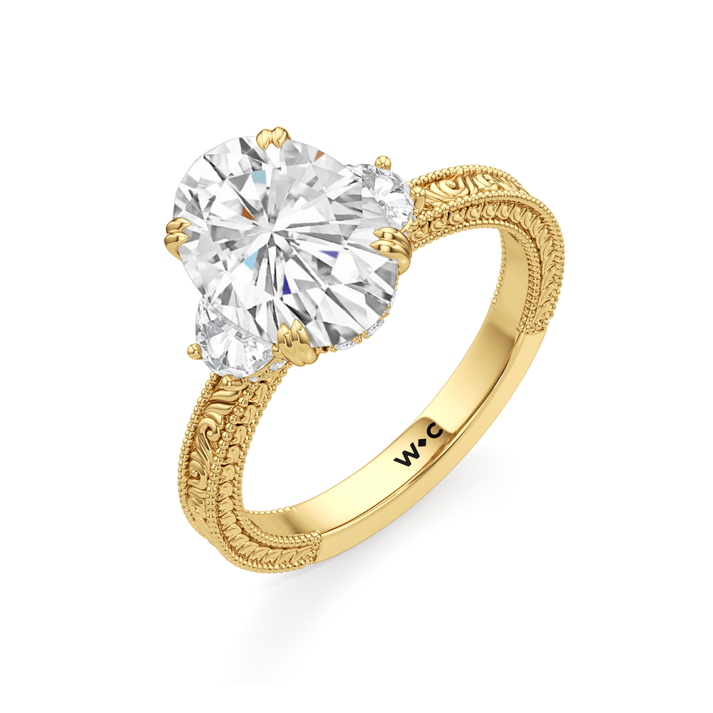 1503999-Engagement Ring with Oval Cut Diamond in 14KT Yellow Gold view 5
