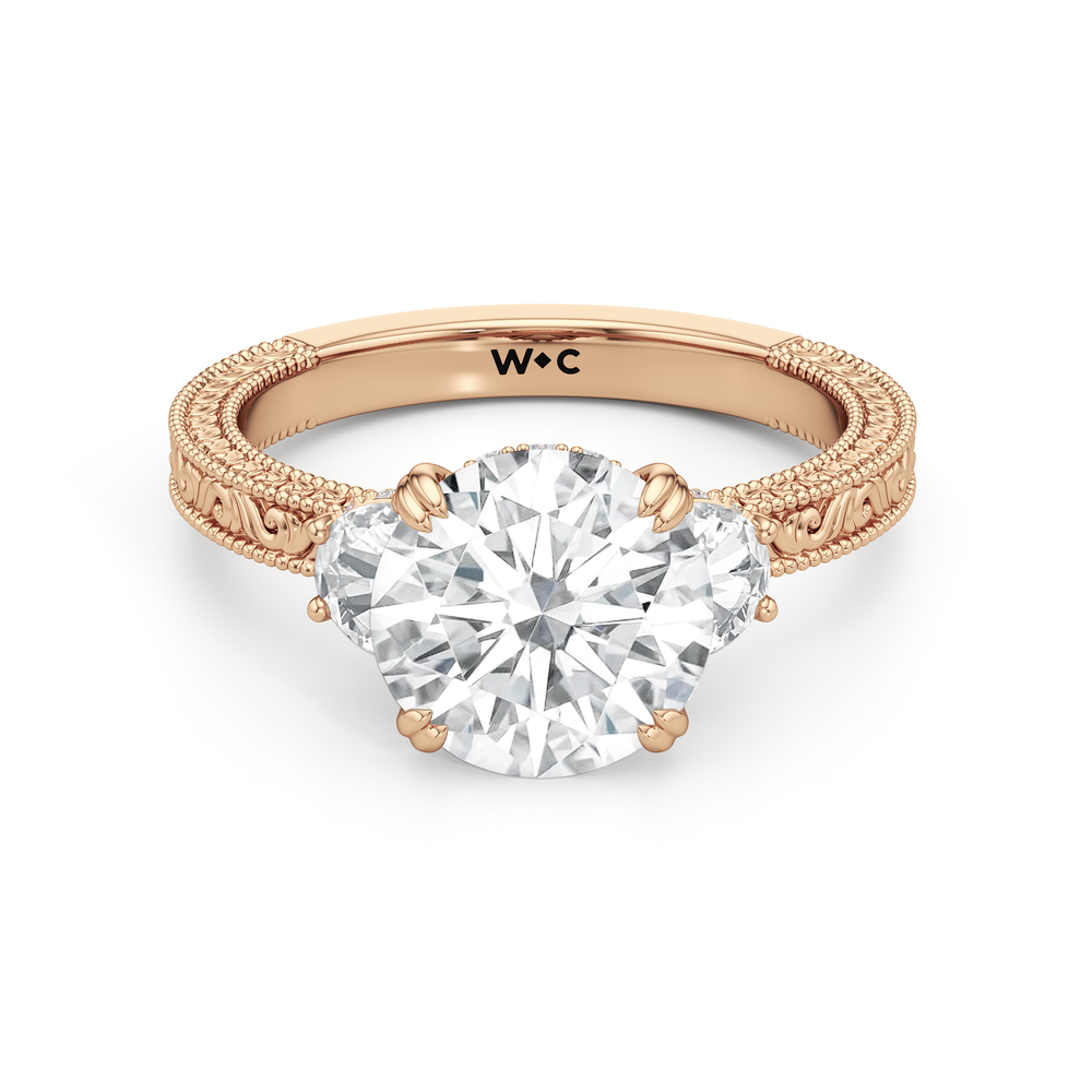 1503999-Engagement Ring with Round Cut Diamond in 14KT Rose Gold view 1
