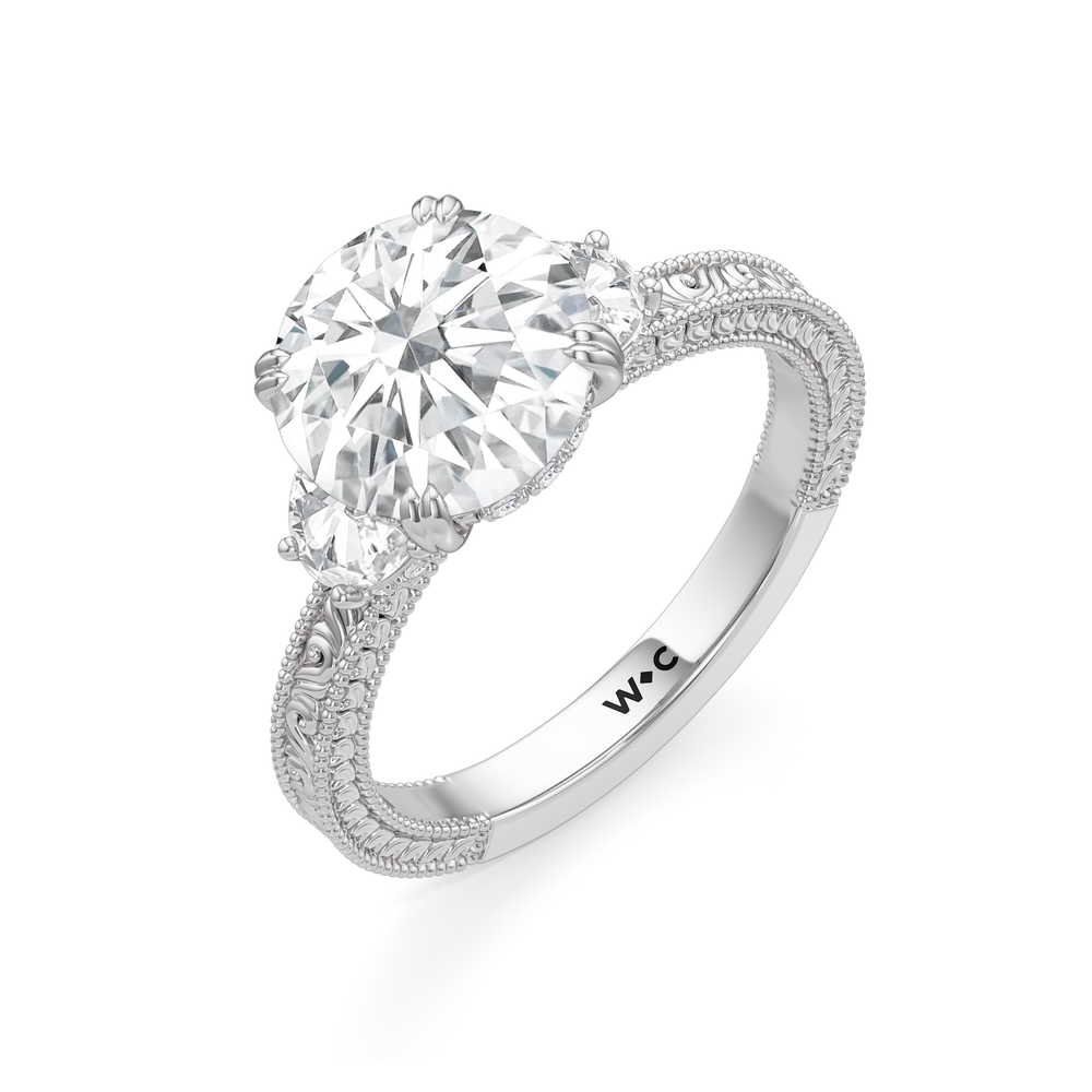 1503999-Engagement Ring with Round Cut Diamond in 14KT White Gold view 5
