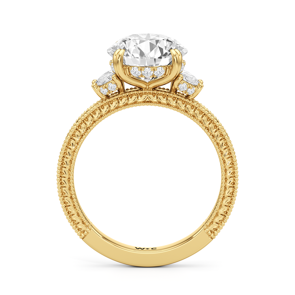1503999-Engagement Ring with Round Cut Diamond in 14KT Yellow Gold view 4
