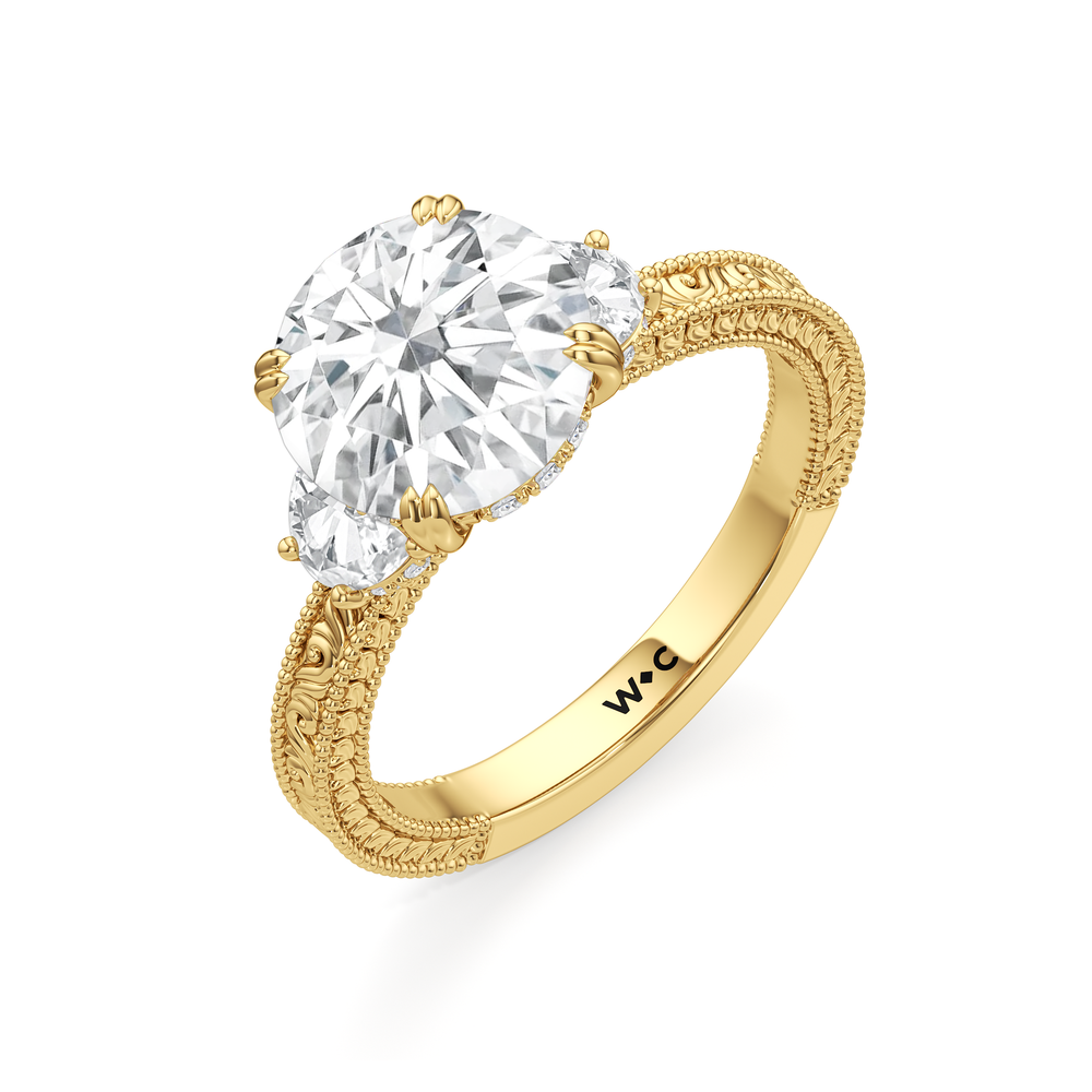 1503999-Engagement Ring with Round Cut Diamond in 14KT Yellow Gold view 5
