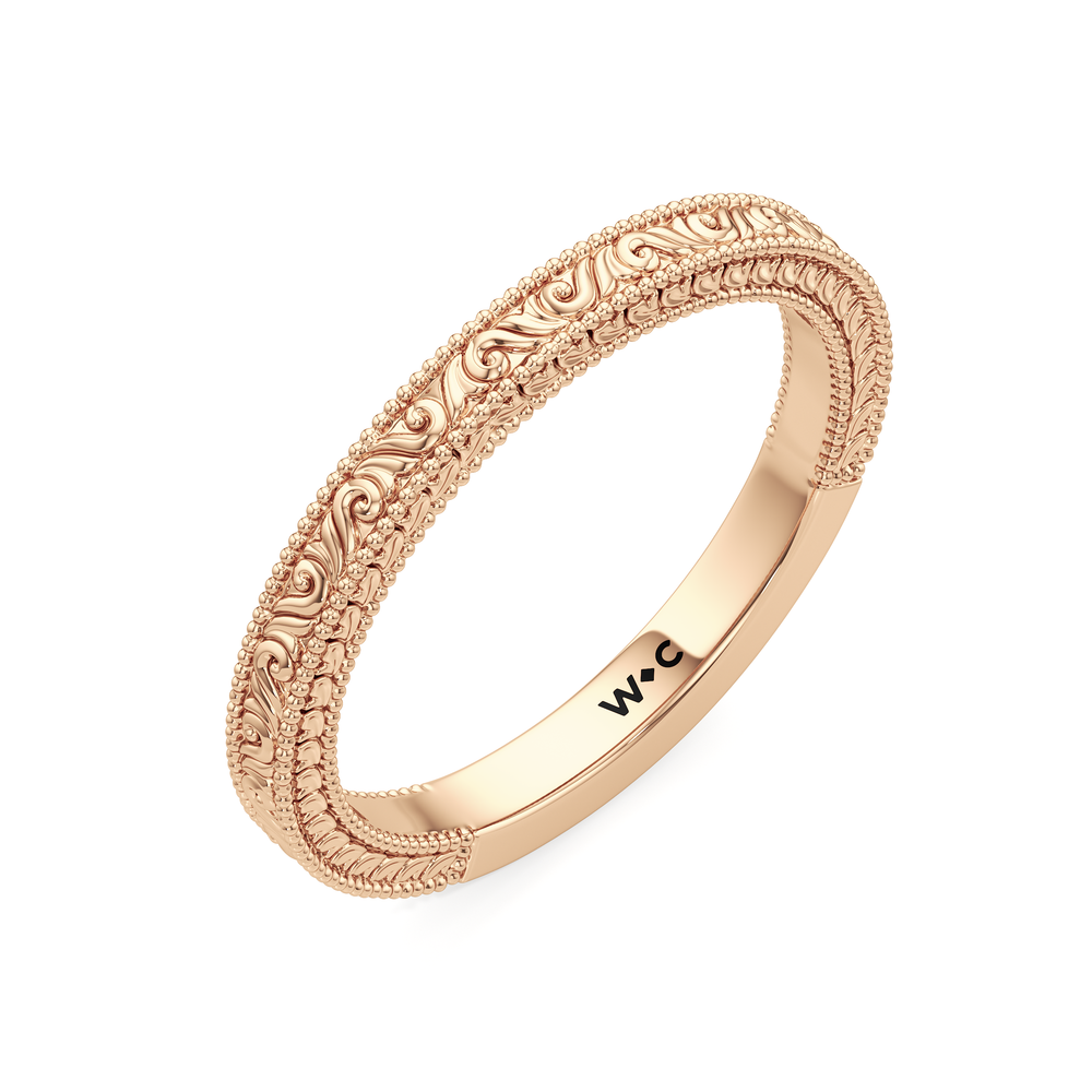 1504000-Wedding Band with 14KT Rose Gold Cut Diamond in 14KT Rose Gold view 6
