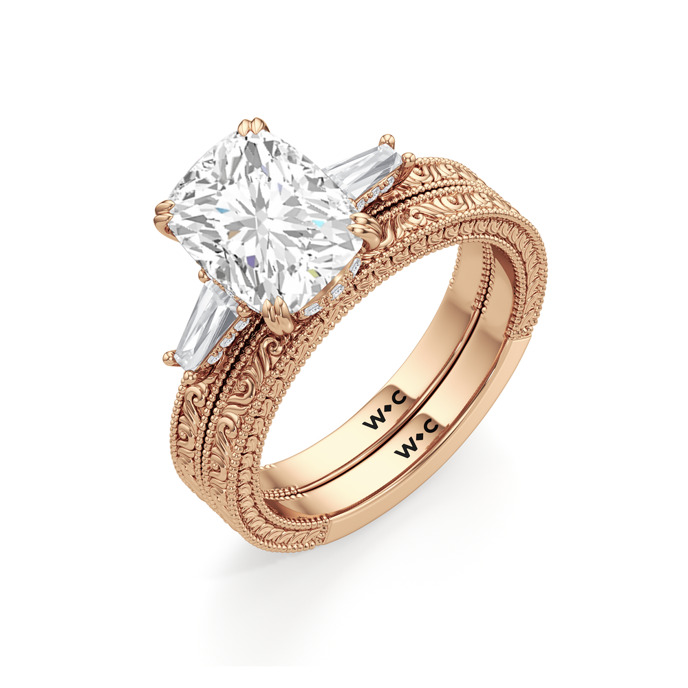 15040000-Engagement Ring with Elongated Cushion Cut Diamond in 14KT Rose Gold view 6
