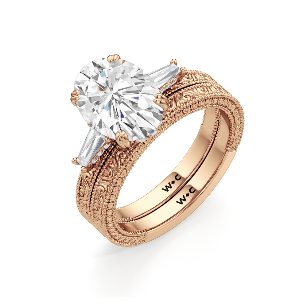 15040000-Engagement Ring with Oval Cut Diamond in 14KT Rose Gold view 6
