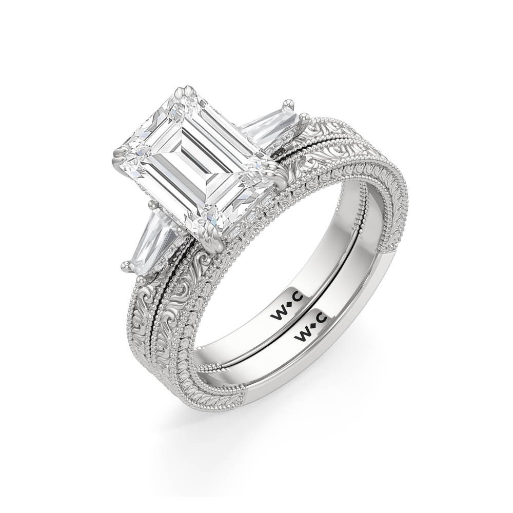 1504000-Wedding Band with 14KT White Gold Cut Diamond in 14KT White Gold view 7
