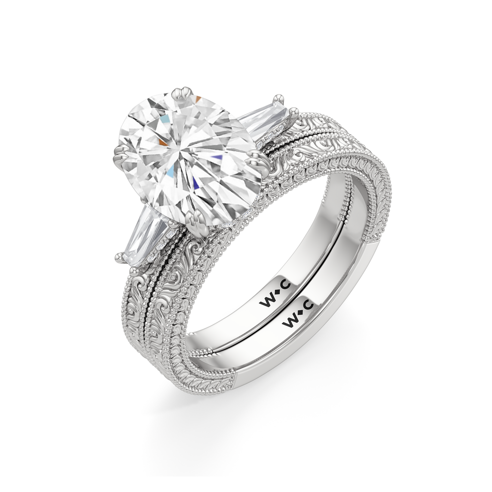15040000-Engagement Ring with Oval Cut Diamond in 14KT White Gold view 6
