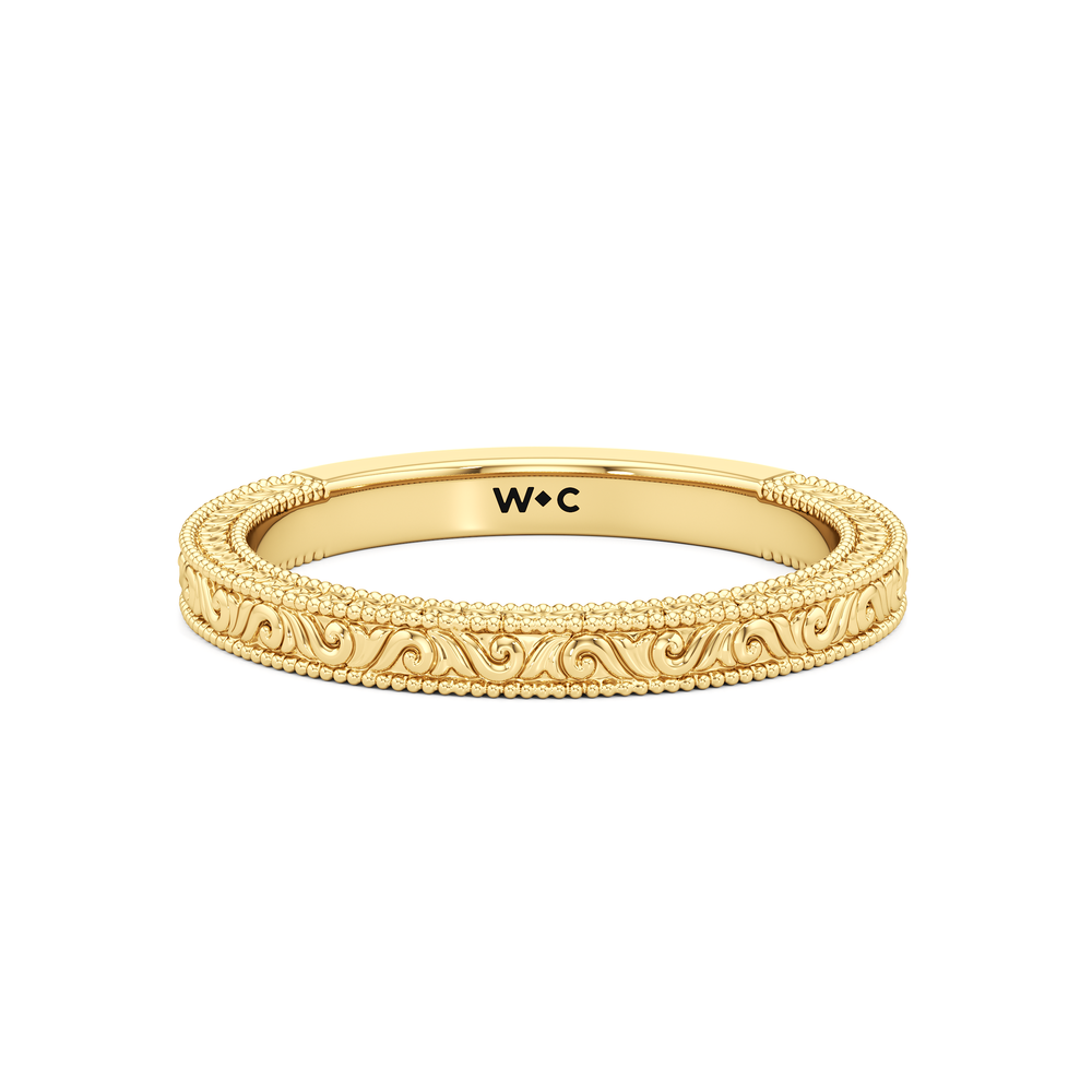 1504000-Wedding Band with 14KT Yellow Gold Cut Diamond in 14KT Yellow Gold view 1
