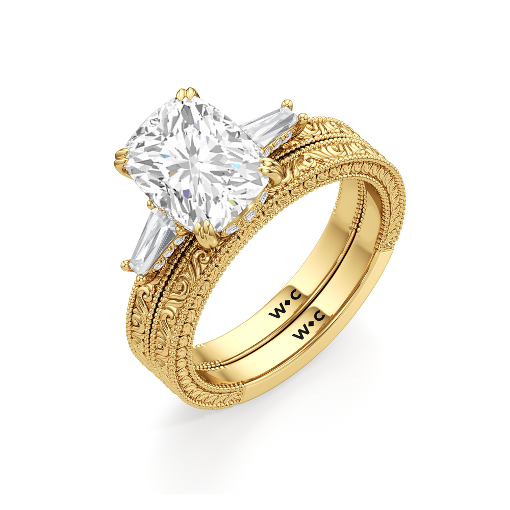 15040000-Engagement Ring with Elongated Cushion Cut Diamond in 14KT Yellow Gold view 6

