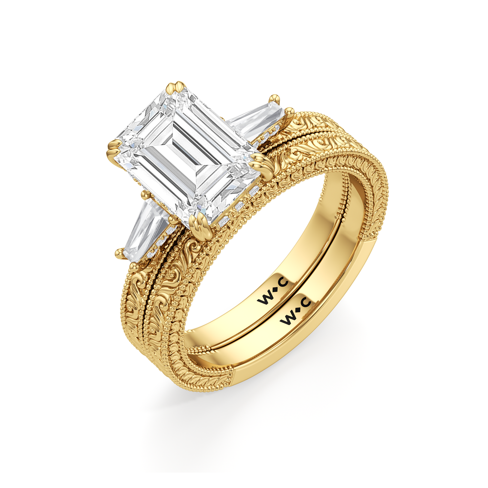 15040000-Engagement Ring with Emerald Cut Diamond in 14KT Yellow Gold view 6
