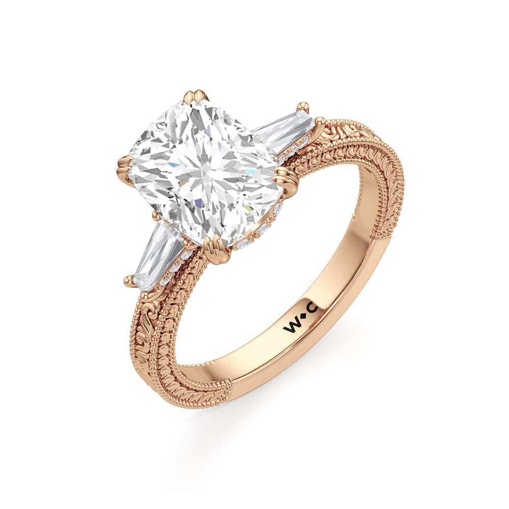 15040000-Engagement Ring with Elongated Cushion Cut Diamond in 14KT Rose Gold view 5
