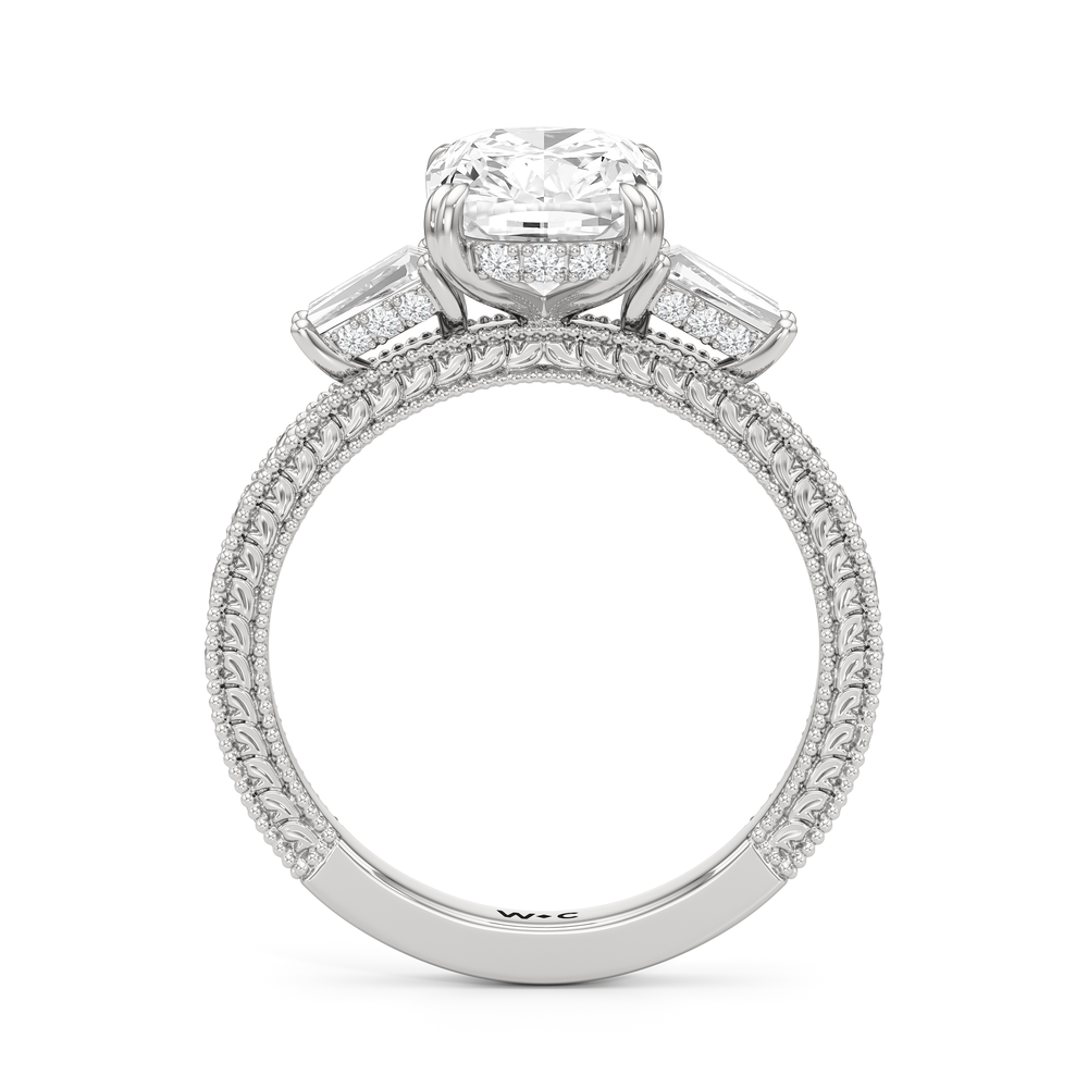 15040000-Engagement Ring with Elongated Cushion Cut Diamond in 14KT White Gold view 4
