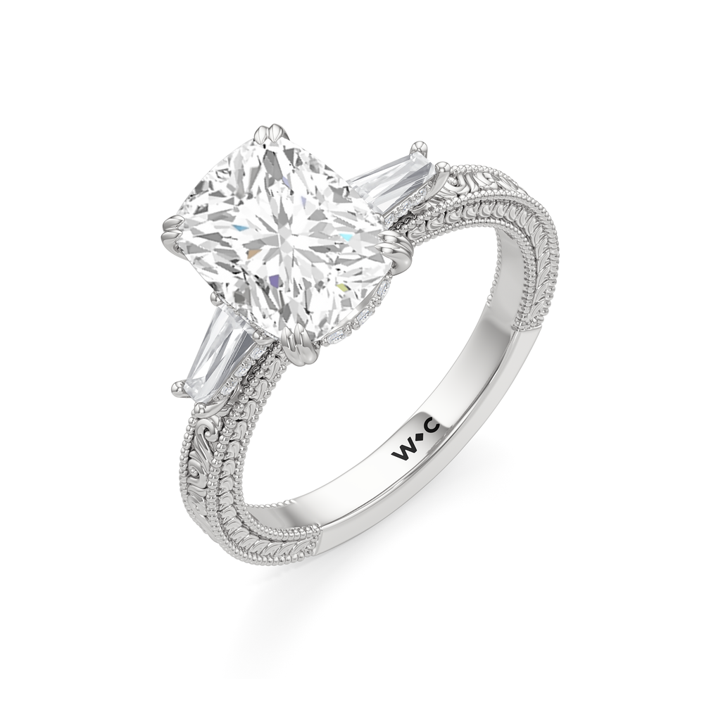 15040000-Engagement Ring with Elongated Cushion Cut Diamond in 14KT White Gold view 5
