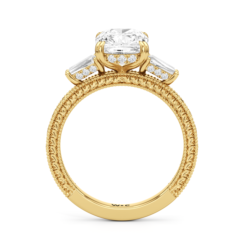15040000-Engagement Ring with Elongated Cushion Cut Diamond in 14KT Yellow Gold view 4
