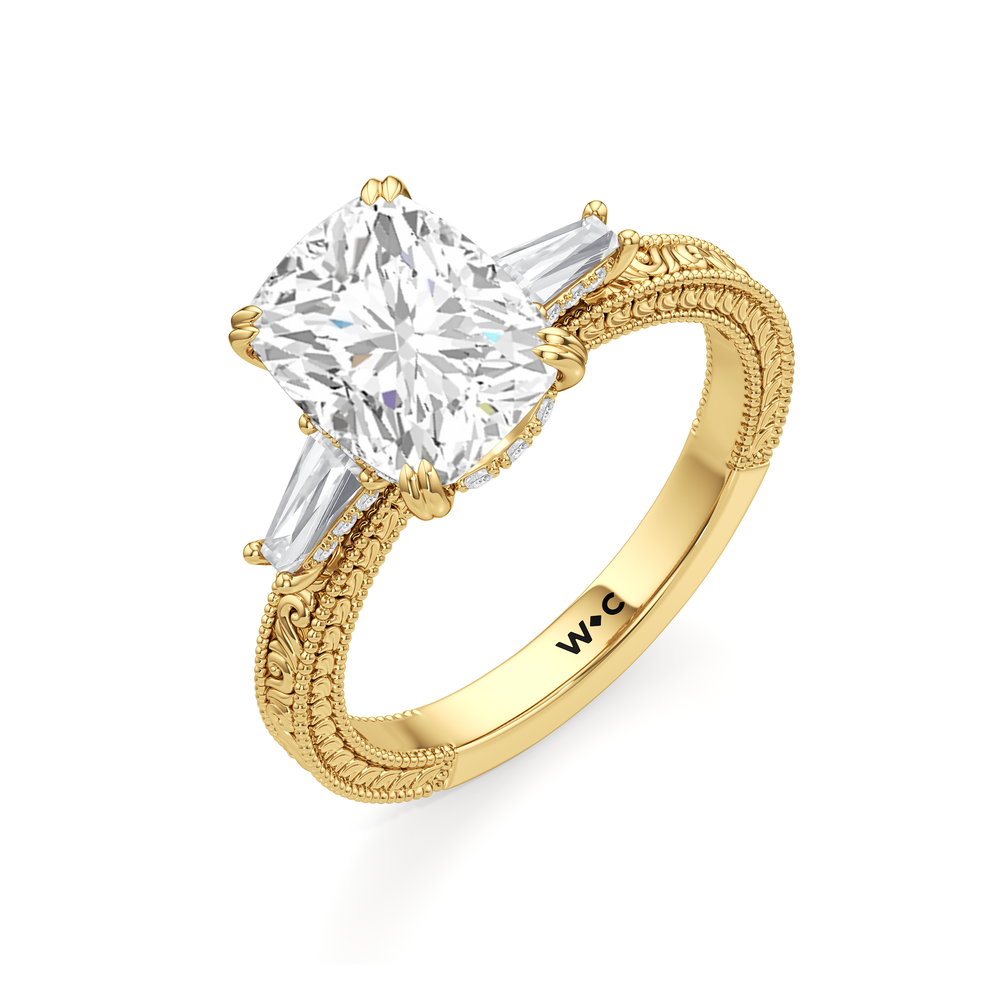 15040000-Engagement Ring with Elongated Cushion Cut Diamond in 14KT Yellow Gold view 5
