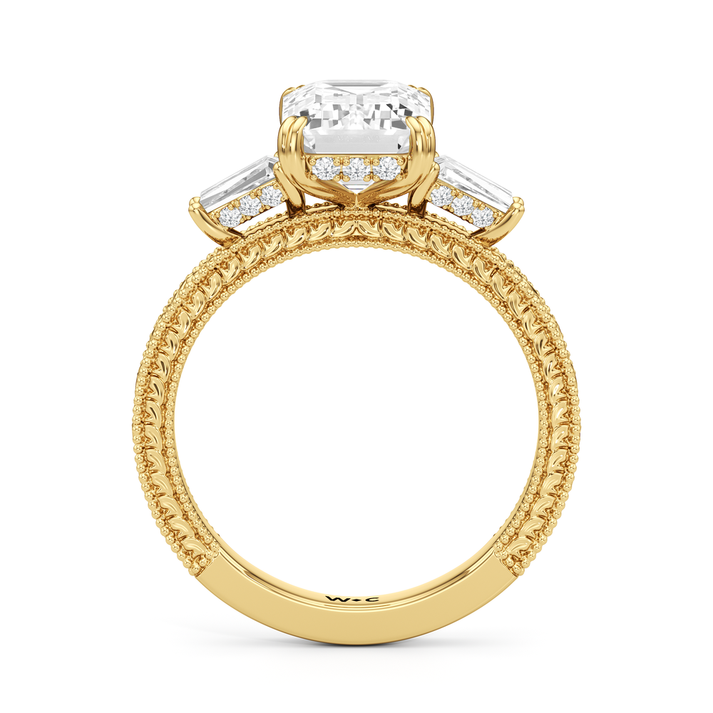 15040000-Engagement Ring with Emerald Cut Diamond in 14KT Yellow Gold view 4

