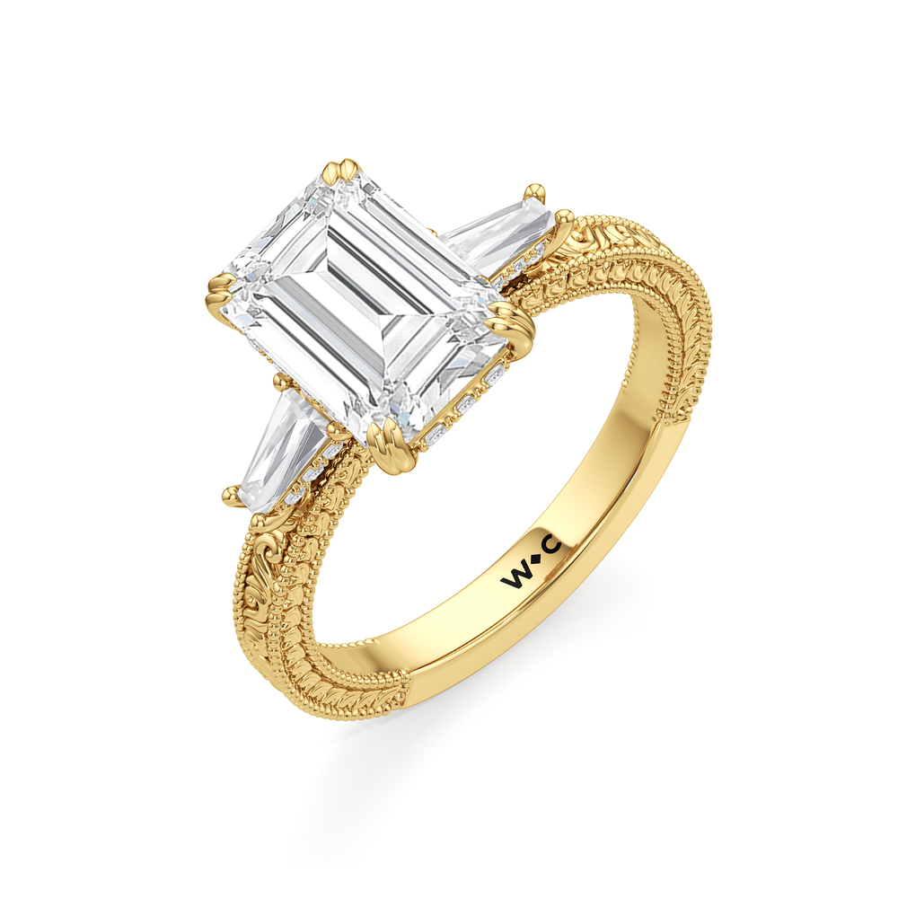 15040000-Engagement Ring with Emerald Cut Diamond in 14KT Yellow Gold view 5

