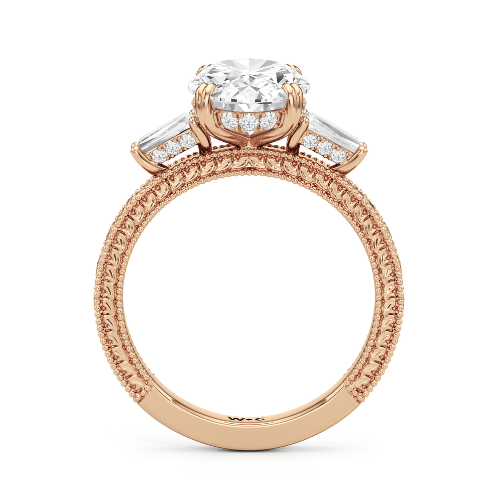 15040000-Engagement Ring with Oval Cut Diamond in 14KT Rose Gold view 4
