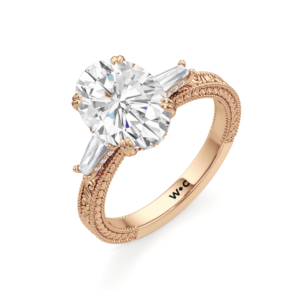 15040000-Engagement Ring with Oval Cut Diamond in 14KT Rose Gold view 5
