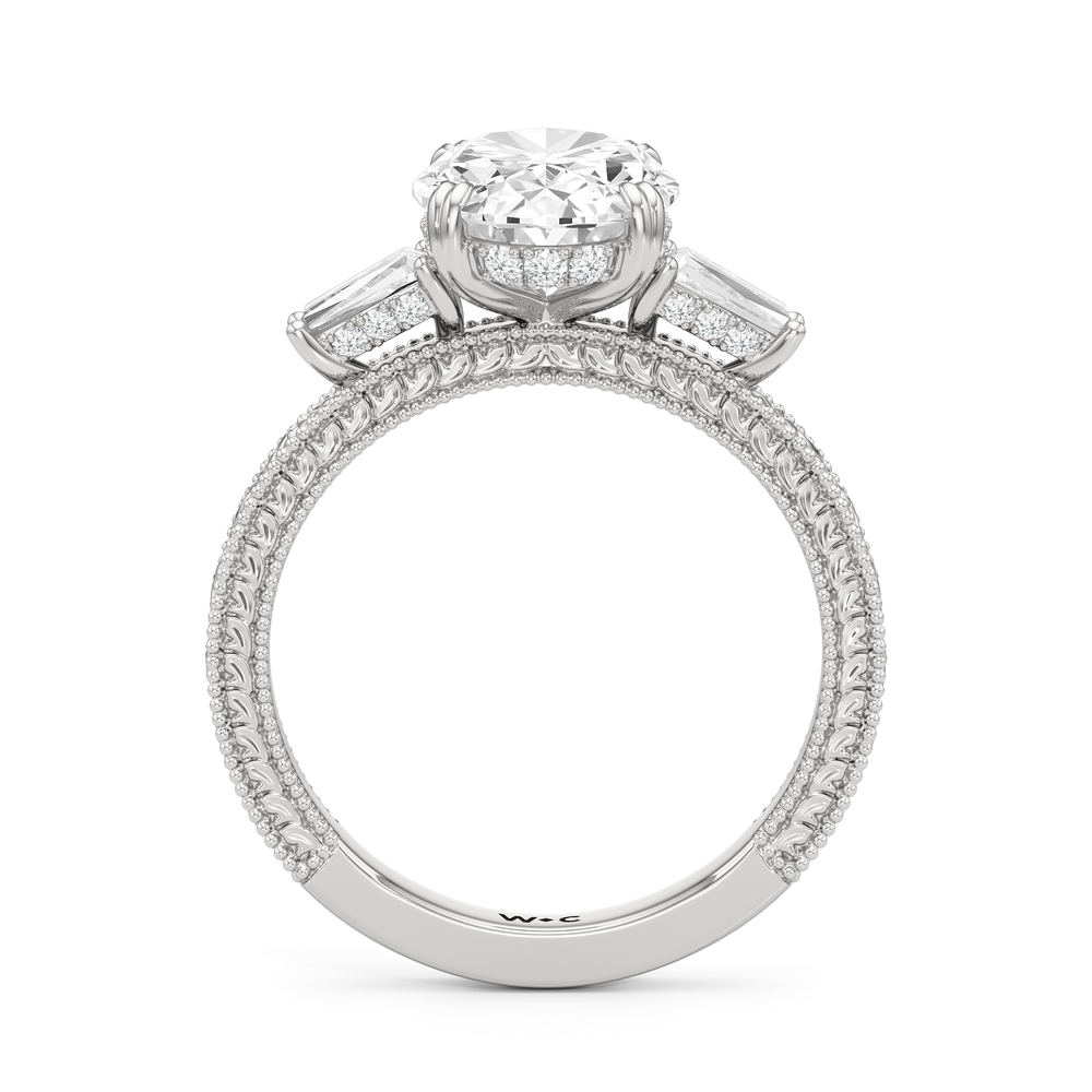 15040000-Engagement Ring with Oval Cut Diamond in 14KT White Gold view 4

