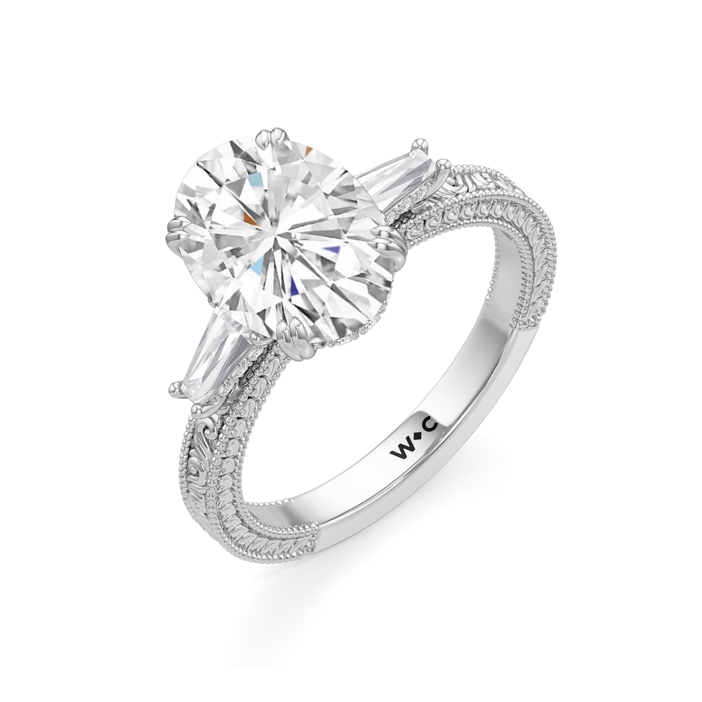 15040000-Engagement Ring with Oval Cut Diamond in 14KT White Gold view 5
