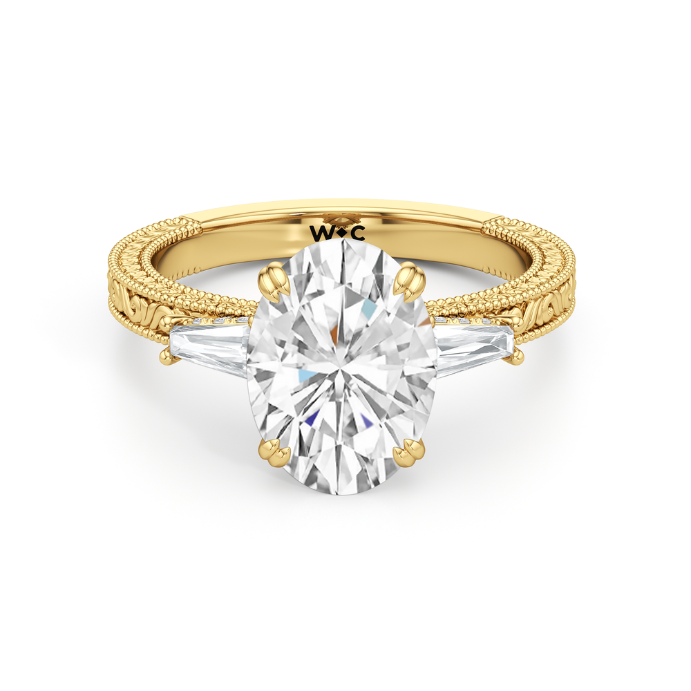 15040000-Engagement Ring with Oval Cut Diamond in 14KT Yellow Gold view 1
