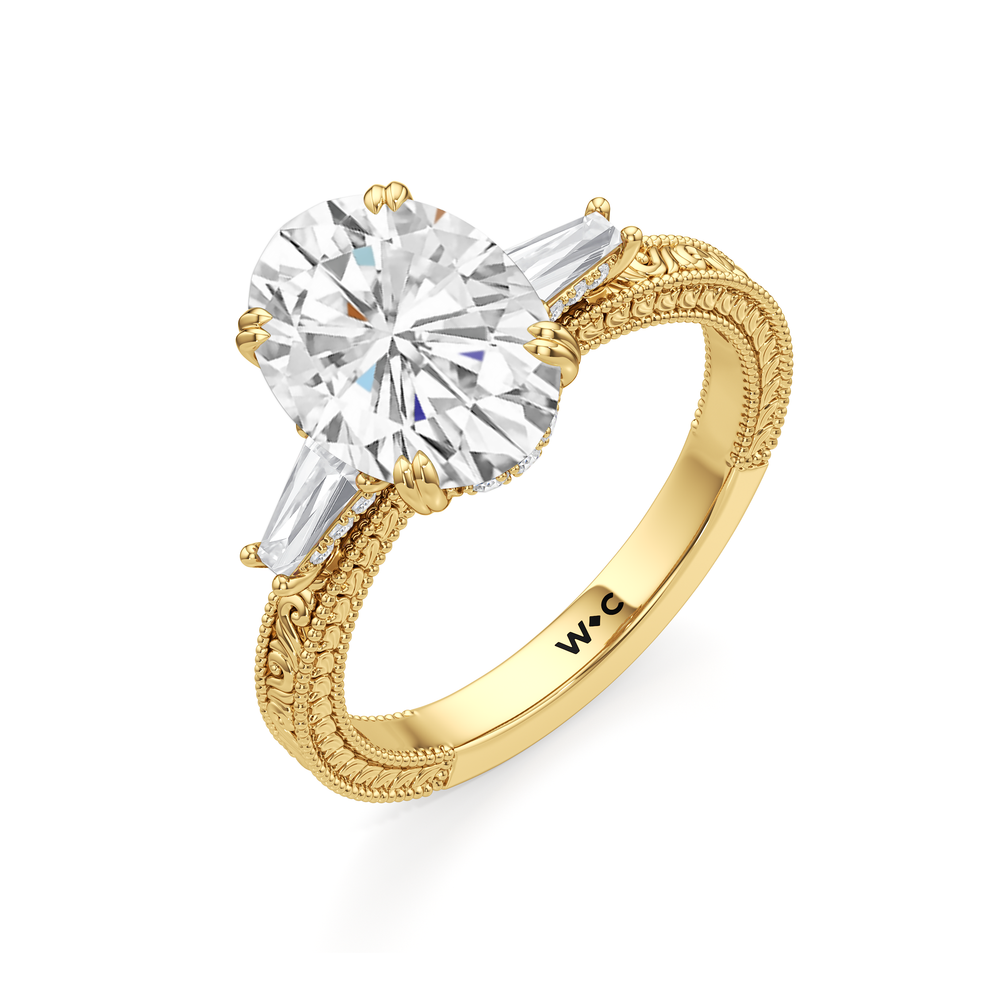 15040000-Engagement Ring with Oval Cut Diamond in 14KT Yellow Gold view 5
