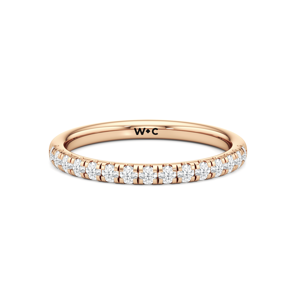 Aster Engagement Diamond Wedding Band with 14KT Rose Gold Cut Diamond in 14KT Rose Gold view 1
