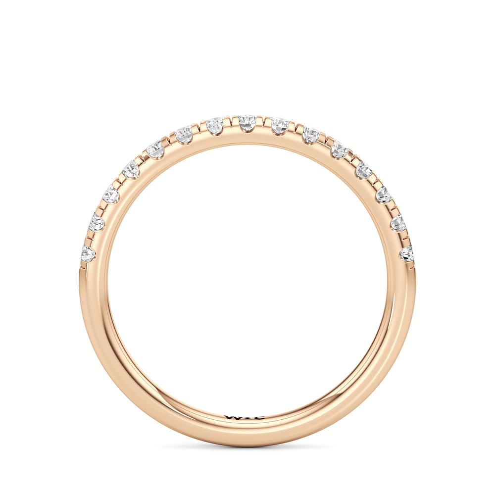 Aster Engagement Diamond Wedding Band with 14KT Rose Gold Cut Diamond in 14KT Rose Gold view 4
