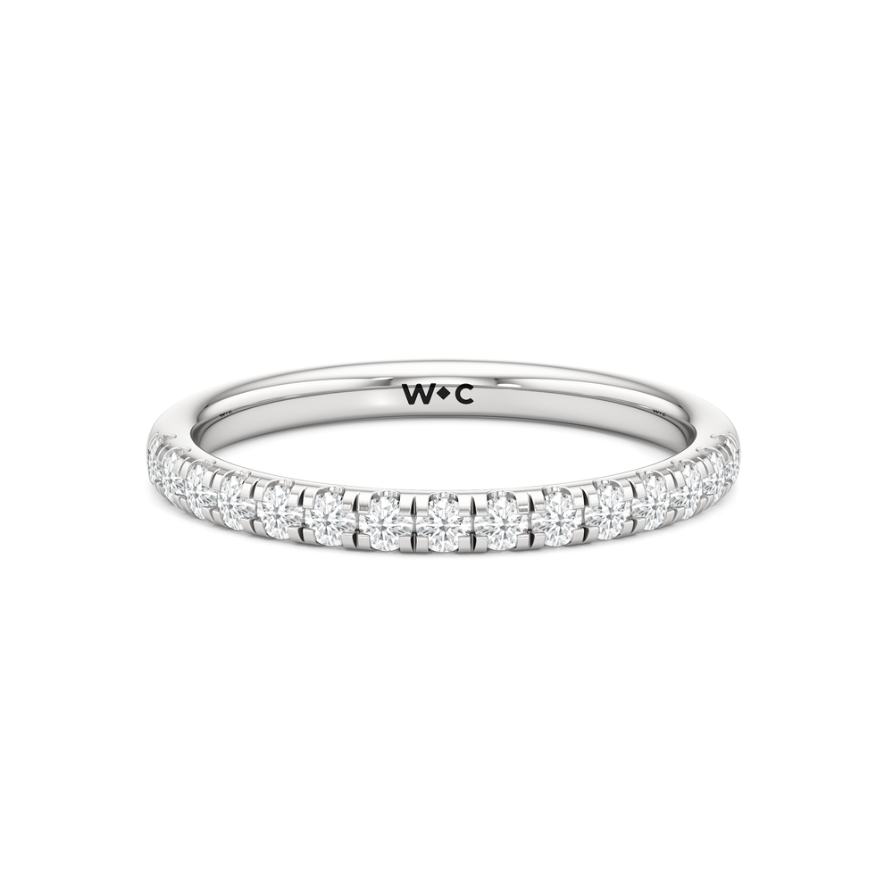 Aster Engagement Diamond Wedding Band with 14KT White Gold Cut Diamond in 14KT White Gold view 1
