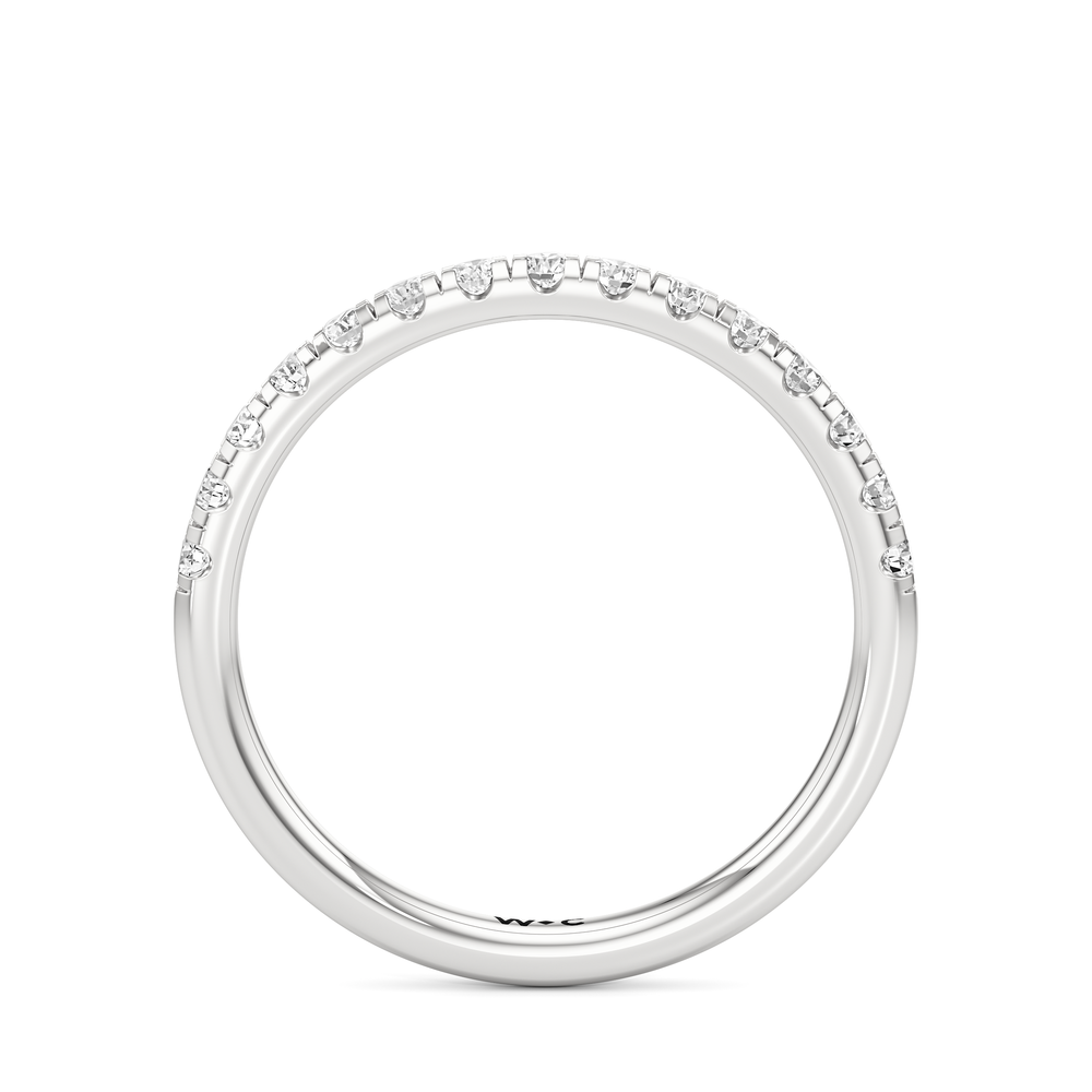 Aster Engagement Diamond Wedding Band with 14KT White Gold Cut Diamond in 14KT White Gold view 4
