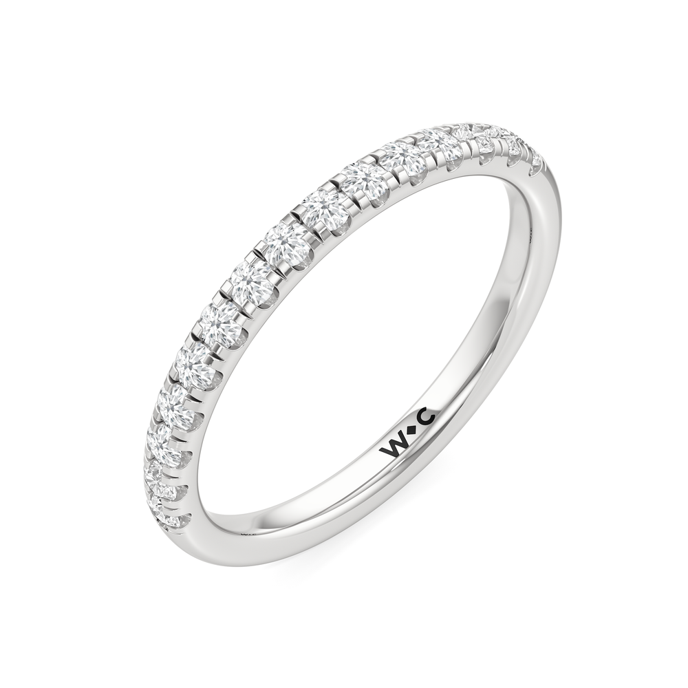 Aster Engagement Diamond Wedding Band with 14KT White Gold Cut Diamond in 14KT White Gold view 5
