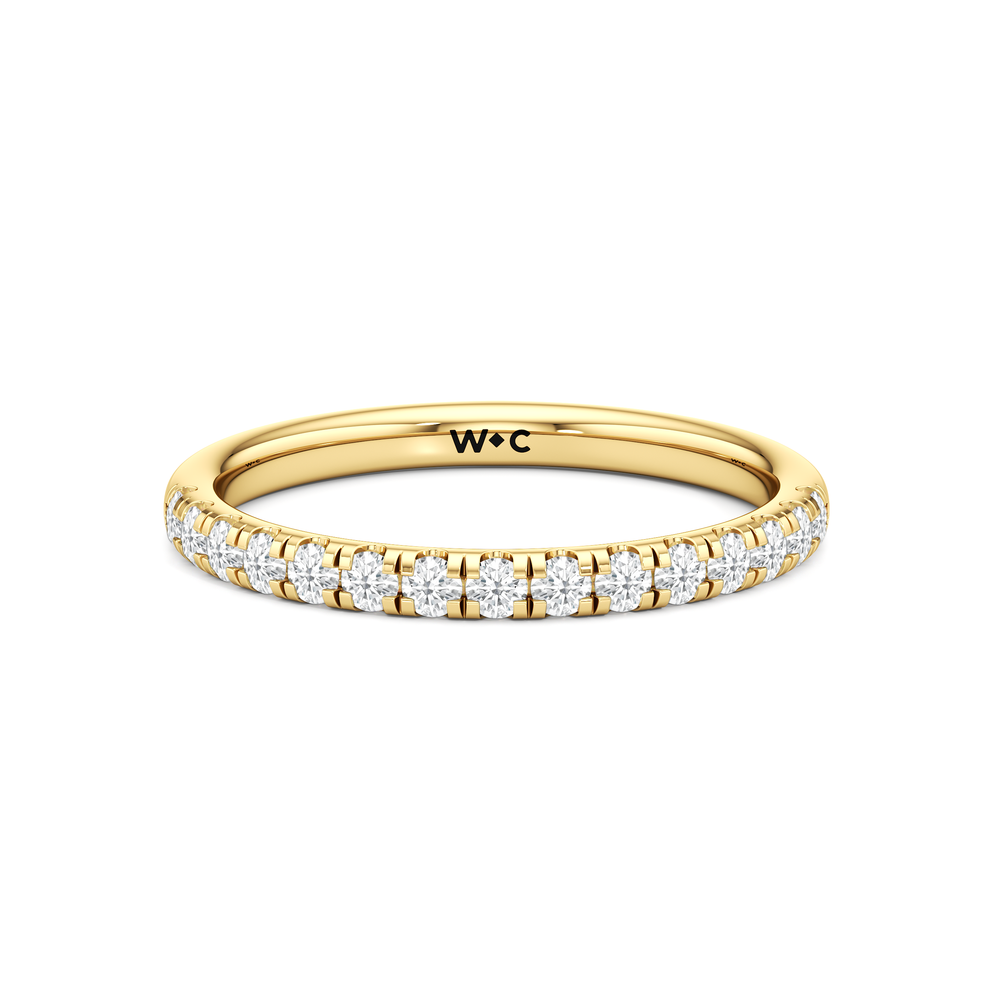 Aster Engagement Diamond Wedding Band with 14KT Yellow Gold Cut Diamond in 14KT Yellow Gold view 1
