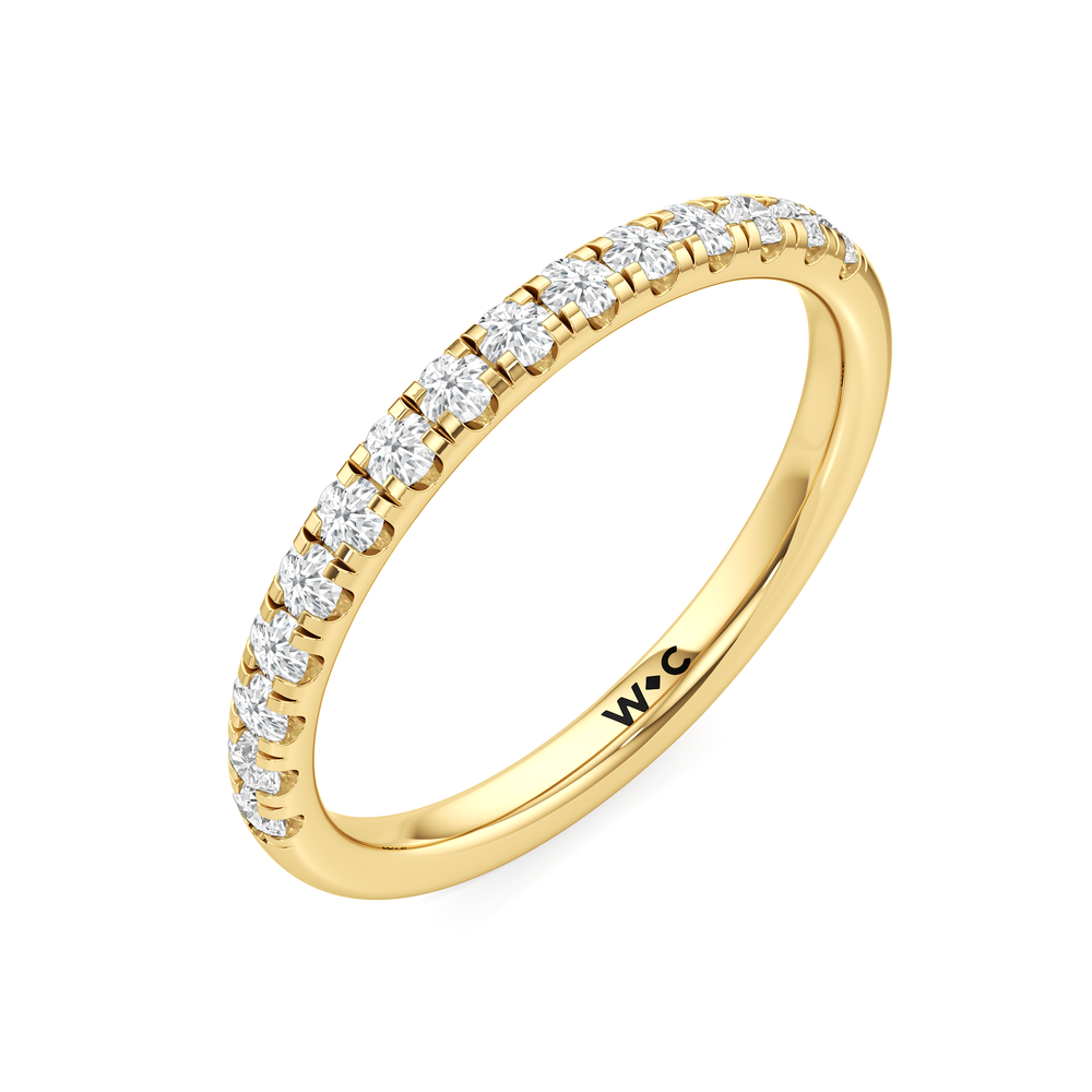 Aster Engagement Diamond Wedding Band with 14KT Yellow Gold Cut Diamond in 14KT Yellow Gold view 5
