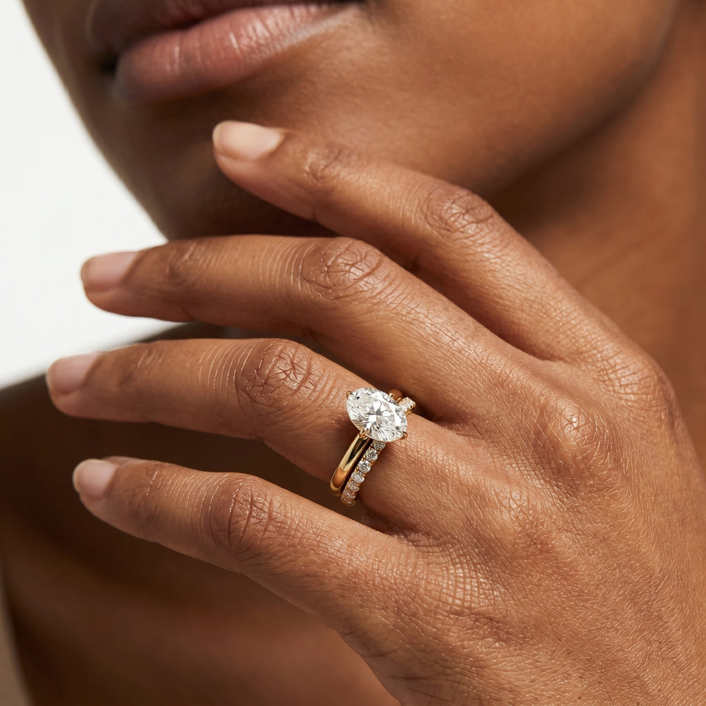 Aster Engagement Diamond Wedding Band with 14KT White Gold Cut Diamond in 14KT White Gold view 3
