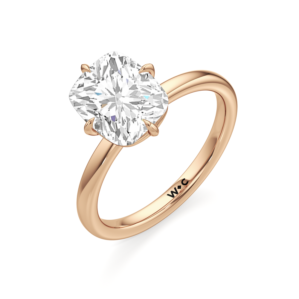 Aster Engagement Ring with Elongated Cushion Cut Diamond in 14KT Rose Gold view 5
