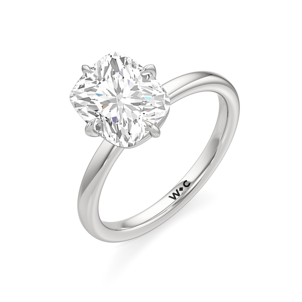 Aster Engagement Ring with Elongated Cushion Cut Diamond in 14KT White Gold view 5
