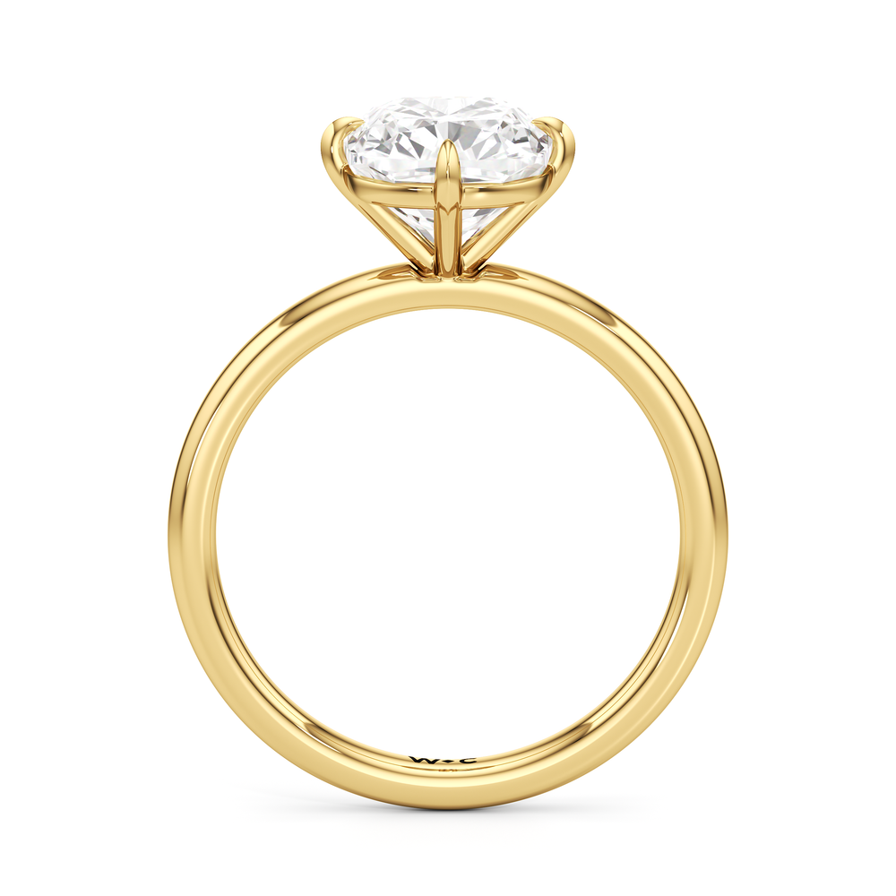 Aster Engagement Ring with Elongated Cushion Cut Diamond in 14KT Yellow Gold view 4
