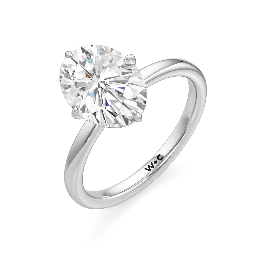 Aster Engagement Ring with Oval Cut Diamond in 14KT White Gold view 5
